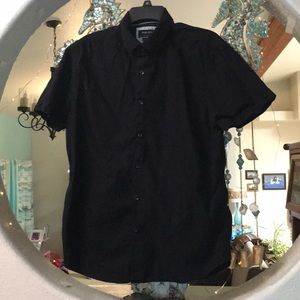 Black button down men’s shirt